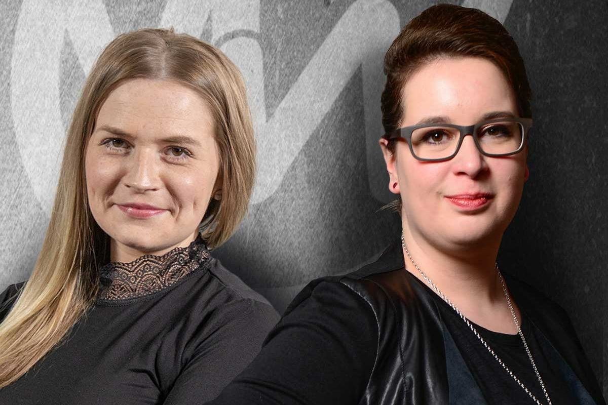 Angie Wiedemann und Lisa Leinhos stehen nebeneinander